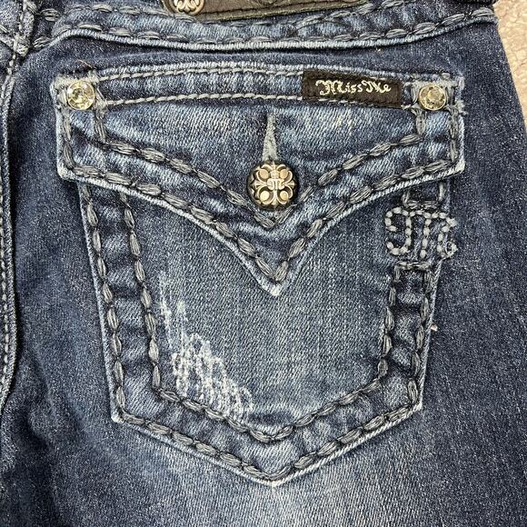 Miss Me Y2K Low-Rise Bootcut Jeans 26" Stretch Denim Flap Pockets Western Rodeo - Picture 6 of 15